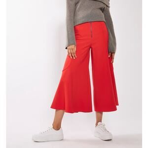 Romeo & Juliet Couture Frill Zip Palazzo Trousers High Waist Red Womens Size M